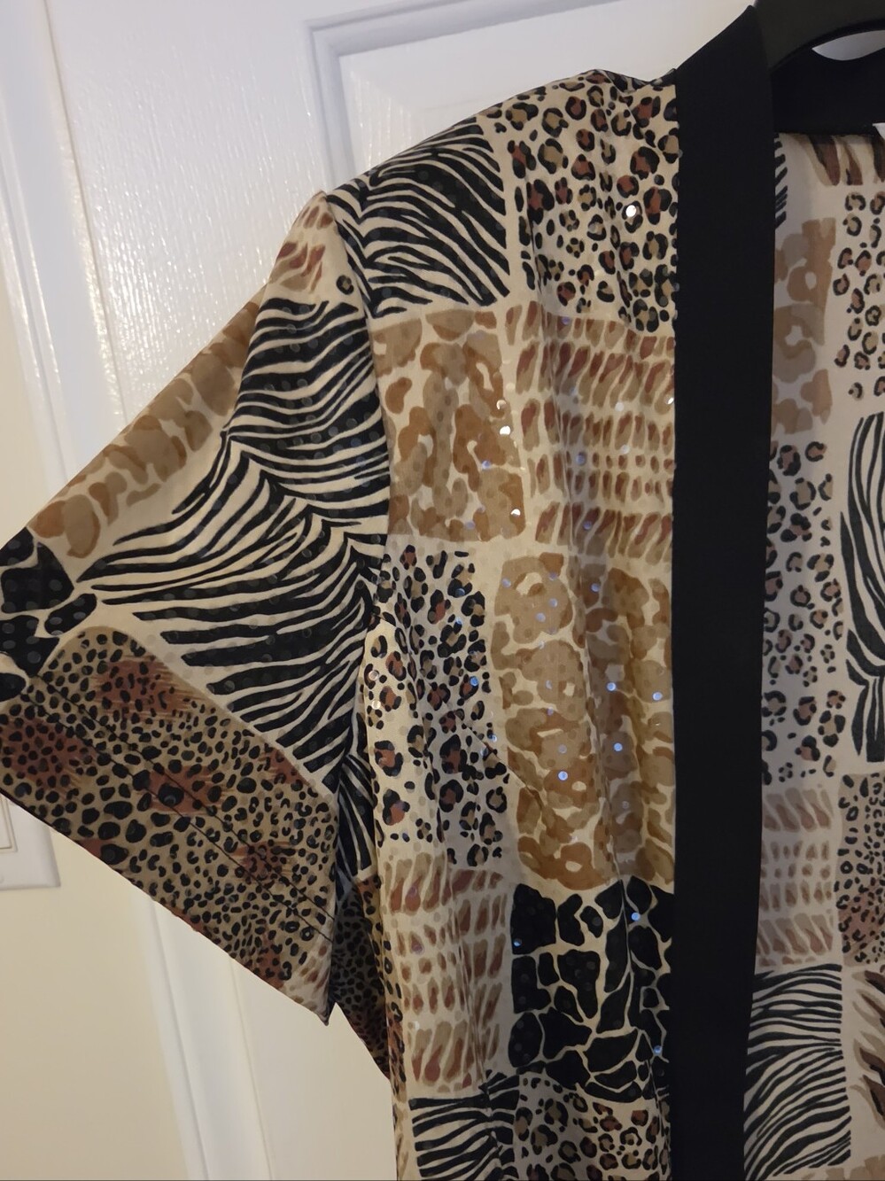 Lady Dorby Beige Animal Print Short Sleeve Shirt